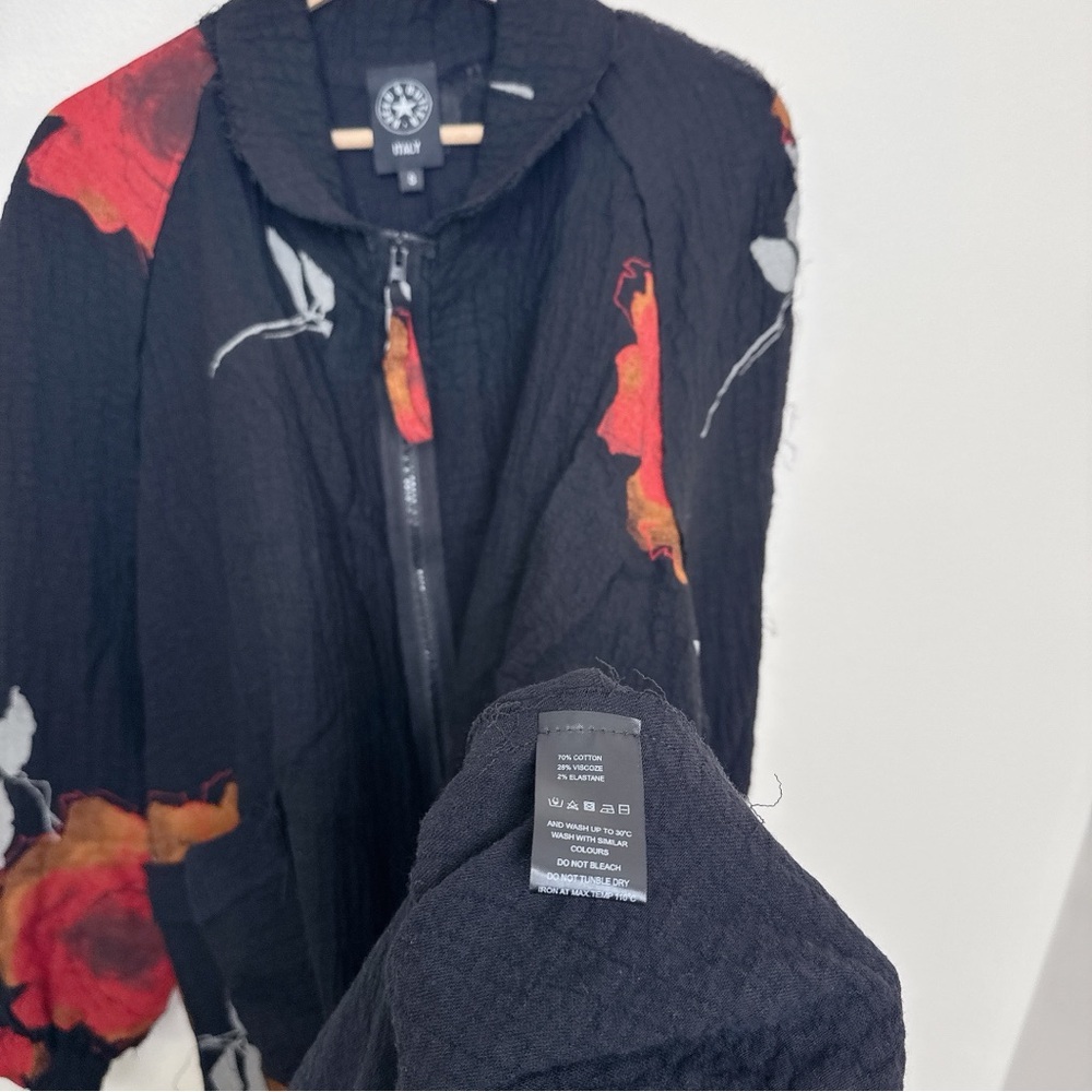 BREAD & BUTTER Womens Small Gauze Floral Oversized Lagenlook Artsy Jacket - Picture 11 of 14